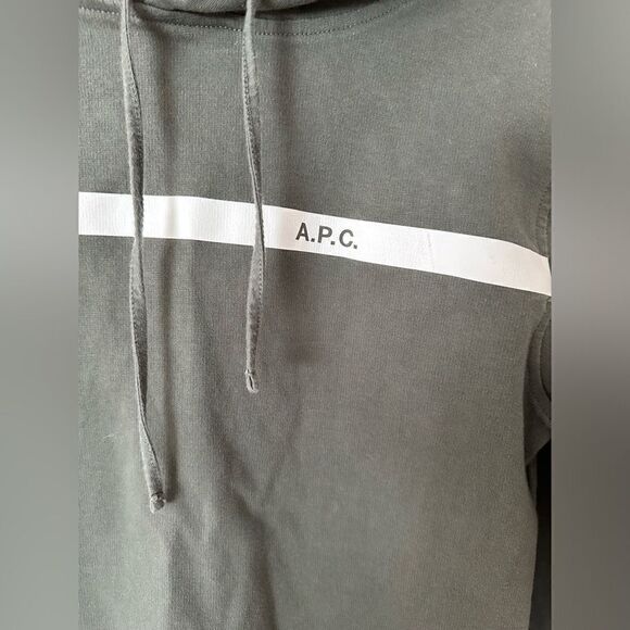 A.P.C. Logo Stripe Hooded Sweatshirt Sz. XS - Picture 3 of 8